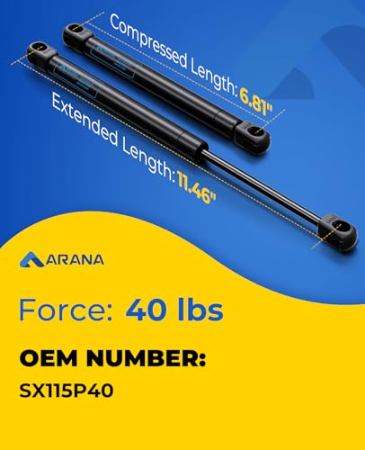 ARANA SX115P40 11 inch 40lb Gas Struts for Husky Tool Box, 2Pcs - size: 11IN 40LB