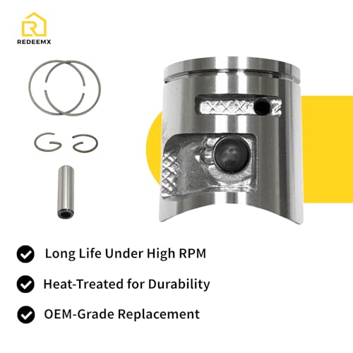 42mm Piston Kit with Ring Compatible with Husqvarna 445 Chainsaw Replaces OEM Part 544 08 84-03 Aftermarket Engine Rebuild Kit