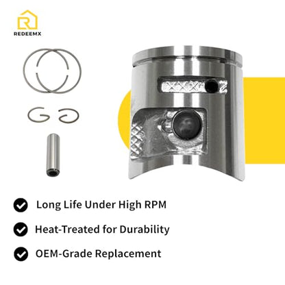 42mm Piston Kit with Ring Compatible with Husqvarna 445 Chainsaw Replaces OEM Part 544 08 84-03 Aftermarket Engine Rebuild Kit