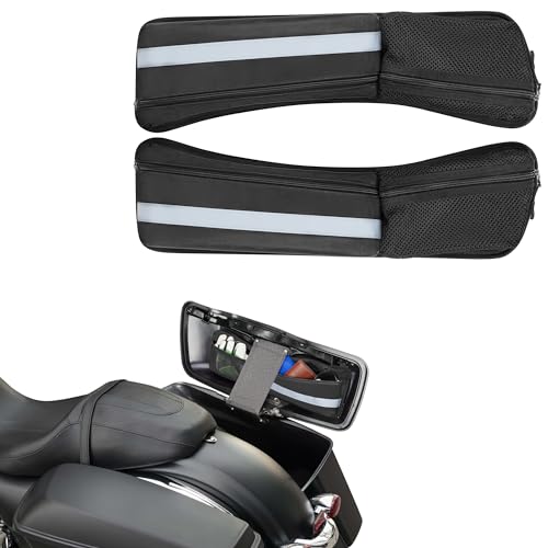 Rexmica 2pcs Hard Saddlebag Lid Organizer Fit for Harley Davidson 1993-2022