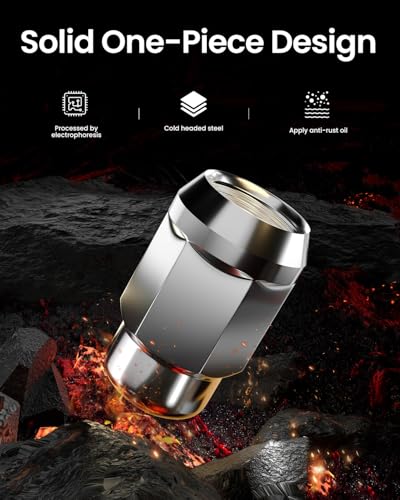 GAsupply 4pcs 1/2x20 Lug Nuts Chrome, 1.38" Tall 3/4" 19mm Hex Cone Seat - color: Silver, size: 1/2"-20, style: 4 Pack