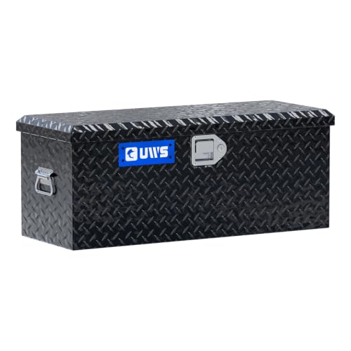 UWS EC20012 32-Inch Gloss Black Heavy-Wall Aluminum ATV Storage Box, RigidCore Lid