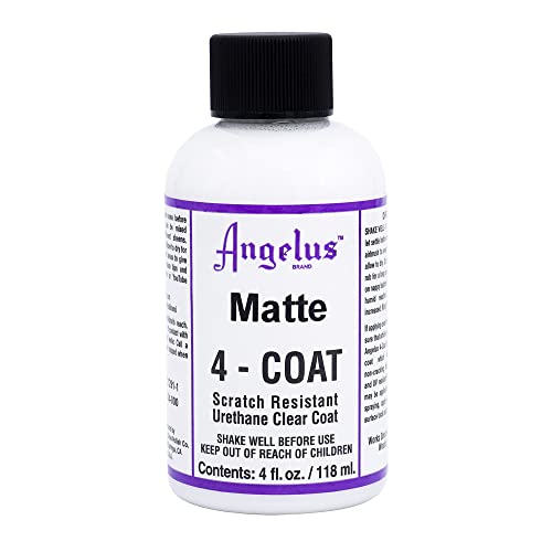 Angelus Matte 4-Coat Scratch-Resistant Leather Sealer – Durable, Flexible, Clear Coat Protection for Leather Shoes, Bags, Jackets & More - Matte Finish - 4 Fl Oz - size: 4 fl oz (Pack of 1), style: Matte