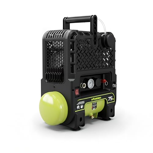Wall-Mount Air Compressor, 2 Gallon Portable & Quiet, 115 PSI Oil-Free Pump for Garage & Home, Space-Saving Design for Nailing, Woodworking, DIY Projects & Tire Inflation