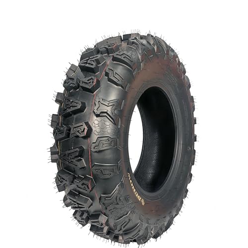 AT25x8-12 ATV Tires ATV＆UTV Trail Sand Off-Road Tires 25x8-12, All Terrain tries 17mm Tread Depth 25x8-12- 4PR, Tubeless 2PCS - size: DAV111 25X8-12
