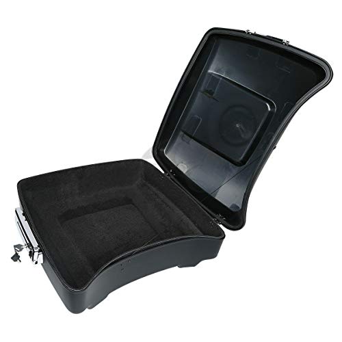 TCT-MOTORPARTS Matte Black Chopped Tour Luggage Trunk Mounting Bracket Fits for 2014-2025 Harley Touring Street Road Glide - color: Matte Black Chopped Trunk+Chrome Rack