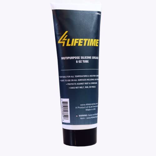 4LIFETIMELINES Multi-Purpose Silicone Grease 8 oz Tube, Brake Grease, All-Weather Lubricant for Auto, Home, Farm & Shop, Long-Lasting Versatility - size: 8oz Tube