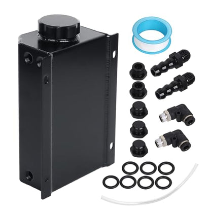LokoCar Radiator Coolant Overflow Recover Tank 2L Universal Aluminum Black - color: Black, size: 2 Litres