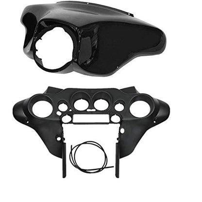 TCMT Batwing Inner & Outer Cowl Fairing Fit For Harley Touring Street Glide FLHX Electra Glide Ultra Classic FLHT FLHTC FLHTCU 1996-2013 (Inner & Outer Fairing) - color: Black Fairing Set#1
