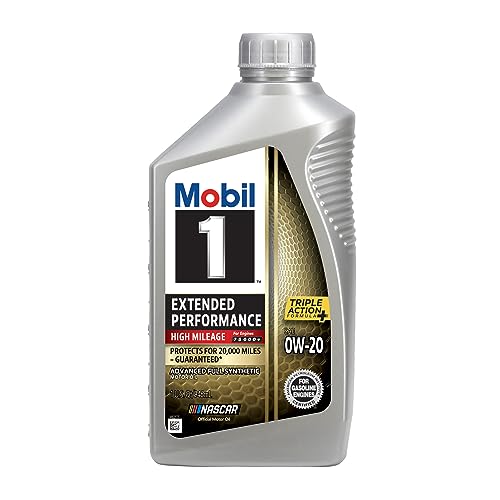Mobil 1 Extended Performance High Mileage Full Synthetic Oil 0W-20 (6 Pack) - size: 1 Quart (Pack of 6)