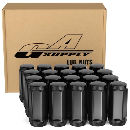 GAsupply 1/2x20 Lug Nuts 20pcs, Black 1.9" Long Tall 3/4" Hex, Cone Seat - color: Black, size: 1/2"-20, style: 20pcs - 1.9" Tall