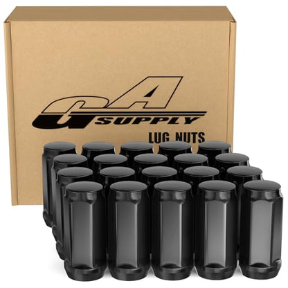 GAsupply 1/2x20 Lug Nuts 20pcs, Black 1.9" Long Tall 3/4" Hex, Cone Seat - color: Black, size: 1/2"-20, style: 20pcs - 1.9" Tall