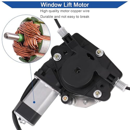 Obaee 741-374 Rear Left Driver Side Power Window Lift Regulator with Motor Compatible with 2001-2004 Jeep Grand Cherokee - size: Rear Left Drive Side