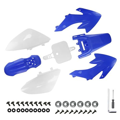 PRO BAT 7 PCs CRF50 Plastic Fender Kit XR50 Fairing Fender Kit Motorcycle - color: White, Blue