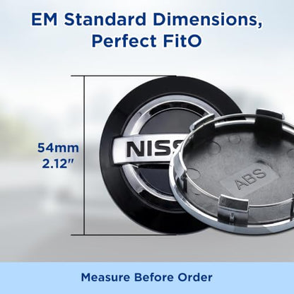 5PCS Wheel Center Caps for NIS, 54mm/2.12" Black