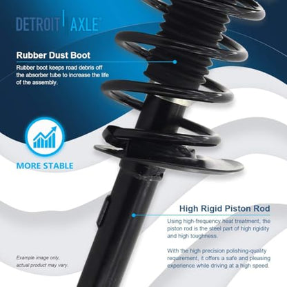 Detroit Axle - Front Steering Knuckles & Wheel Hub Bearing Struts w/Coil - size: 6AQU47692/ strut shock sway kit
