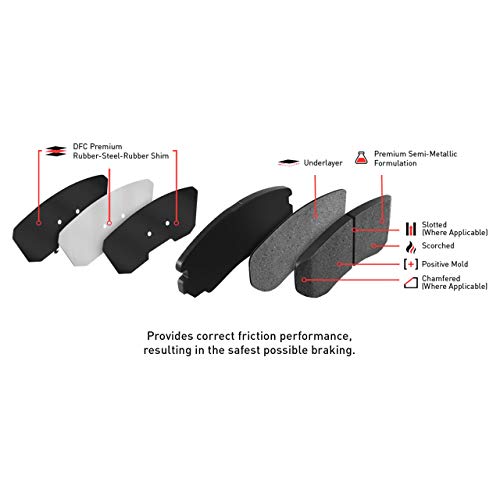 DFC Front 3000 Semi-Metallic Brake Pads| Fits 2003-2017 Honda Accord - style: 3000 Semi-Metallic Pads