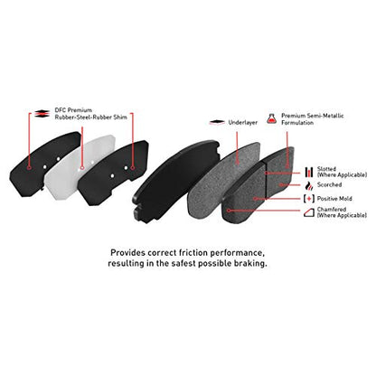 DFC Front 3000 Semi-Metallic Brake Pads| Fits 2003-2017 Honda Accord - style: 3000 Semi-Metallic Pads