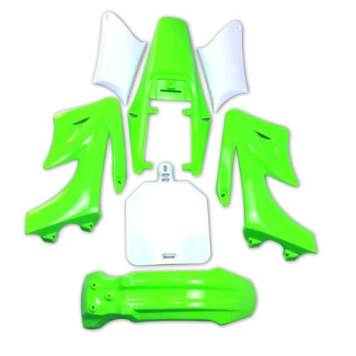 Motorcycle Full Fender Fairing Kit for Apollo 110cc 125cc 140cc 150cc 200cc 250cc Dirt Pit Bikes | Durable ABS Plastic Panels with Front, Rear Fender, Number Plate & More (Green) - color: Green