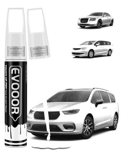 Bright White(PW7/GW7) Touch Up Paint Compatible with Chrysler Exact Match 2 in 1 Touch up Paint for Chips and Nicks Repair with 2pcs Disposable Micro Applicators - color: Bright White(PW7/GW7)