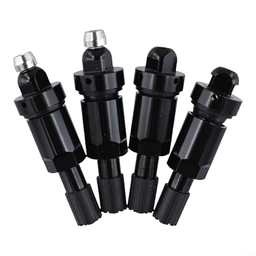 4PCS TPMS Tire Valve Stem Replacement Kit with Aluminum Alloy Stem, Rubber and Metal Seals, Fixing Nut, Black Valve Stems for Car and Truck Wheels Offering Reliable Airtight Seal