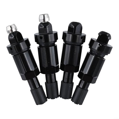 4PCS TPMS Tire Valve Stem Replacement Kit with Aluminum Alloy Stem, Rubber and Metal Seals, Fixing Nut, Black Valve Stems for Car and Truck Wheels Offering Reliable Airtight Seal