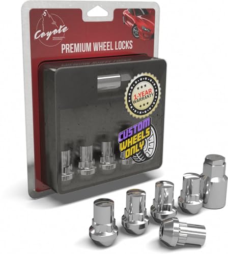 Wheel Accessories Parts M12x1.5 12x1.5 Thread Closed End Bulge 1.38" Long Wheel Lock Chrome Dual Hex Key 13/16" and 3/4" Fits Ford Bronco (No Raptor) - color: Chrome, style: Bronco Wheel Lock