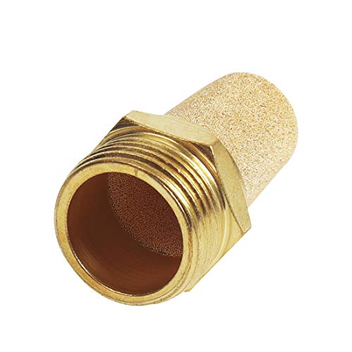 Quickun Air Pneumatic Mufflers, 1/4" Male Thread Sintered Bronze Exhaust Muffler Silencer (Pack of 10) - size: 1/4" Male (10Pcs)