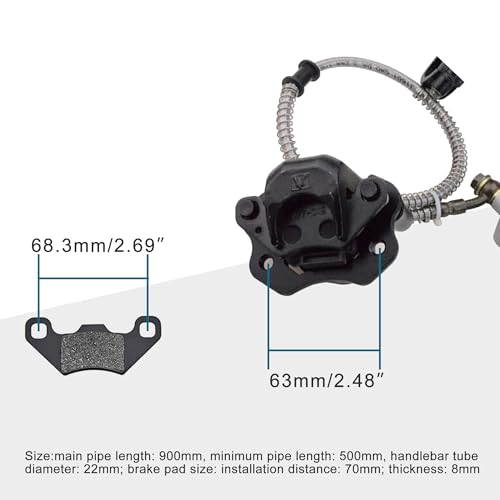 GOOFIT Front Disc Brake Master Cylinder Hydraulic Caliper Assembly with Rear Disc Brake Pad Replacement for Chinese 110cc 125cc 150cc 200cc 250cc ATV Four Wheeler Doom Buggy Quad Bikes