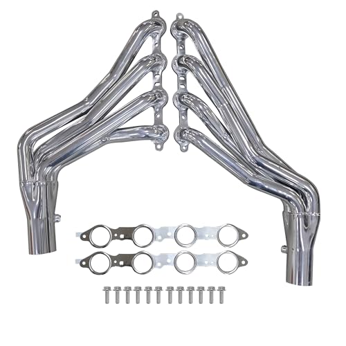 Ceramic Coated LS Swap Long Tube Headers for 1973–1987 Chevy GMC C10 K10 Square Body Trucks and 1988–1991 Blazer Jimmy Suburban 2WD 4WD with MLS Gaskets by Certified Automotive Experts - size: New Design C10 K10 Ceramic LS Swap Long Tubes