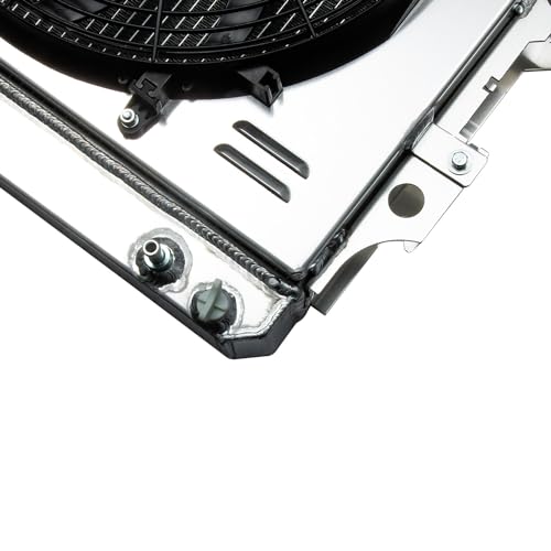 Radiator Shroud 16" Fans for Jeep Wrangler TJ YJ 1987-06 2.4L/2.5L L4 4.0L/4.2L L6 GAS Aluminum Radiators 87 1988 1989 1991 1990 1995 2000 2001 2003 2005 2006 3 Row Core Aluminum Radiator