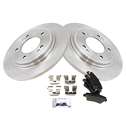 TRQ Rear Brake Pad and Rotor Set Ceramic Solid Rotors - style: BKA14230