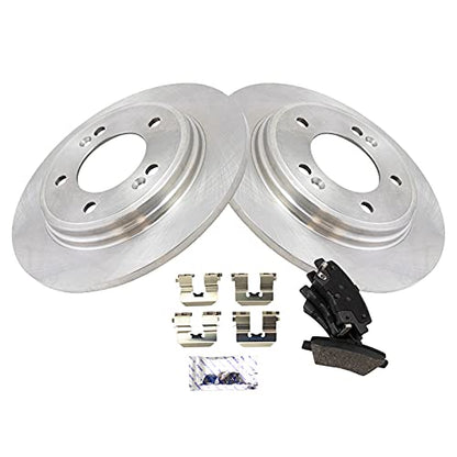 TRQ Rear Brake Pad and Rotor Set Ceramic Solid Rotors - style: BKA14230