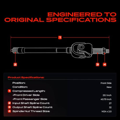 A-Premium Set of 2 Front CV Axle Shaft Assembly - style: Front Driver and Passenger Side
