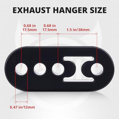 evil energy Exhaust Hanger, Adjustable 4-Hole Universal Muffler Hanger, Reduces Vibration & Noise, EPDM Rubber Exhaust Bushing, 4PCS - style: 4 Holes