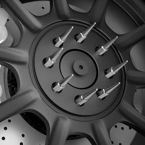 DYNOFIT 32PCS 9/16-18 Spike Lug Nuts for 1994-2011 Dodge Ram 1500 2500 3500 - color: Silver, size: 9/16"-18 32pcs