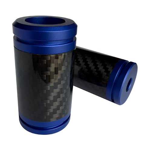 Motorcycle front and rear crash bar decorative wheels, engine crash bar sliders, and saddlebag crash bar decorative covers, CNC machined with embedded carbon fiber accents (blue) - color: blue