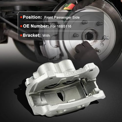 cciyu Front Right Disc Brake Caliper Assembly w/Bracket 18B5116 - size: Front Right[18B5116]