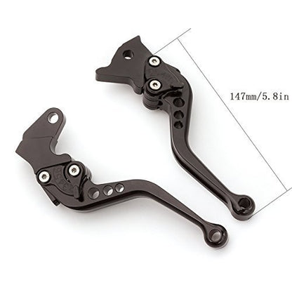FXCNC Motorcycle Adjustable Brake Clutch Levers Compatible with Continental GT 650, Continental GT 535, 650 Interceptor, Royal Enfield C5 and B5, 2017 on Euro - color: Black Lever with Black Adjuster