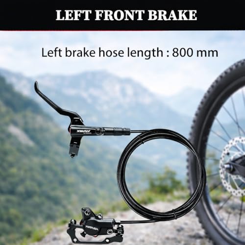 MTB Hydraulic Disc Brakes Set, Mountain Bike Left Front 800mm Brake Aluminum Alloy Levers with Calipers PM/is Adapter and 160mm rotor Fit E-Bike(Pred Bled/Pads Included) - color: Hydraulic--Front +Rotor