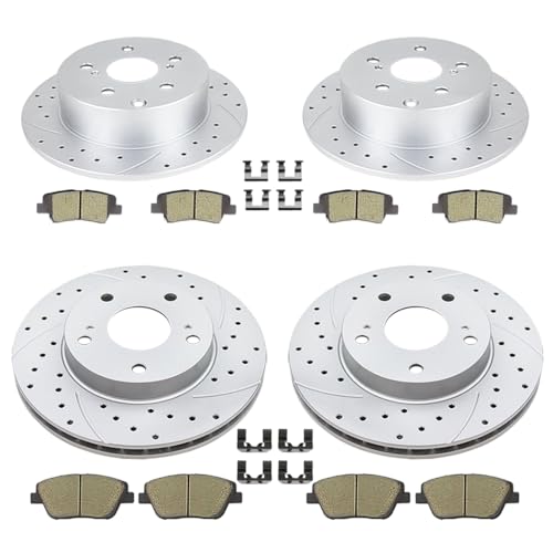 Acinoparts Front and Rear Brake Kit for Hyundai Sonata Kia Optima 2011 - size: HMBK21201