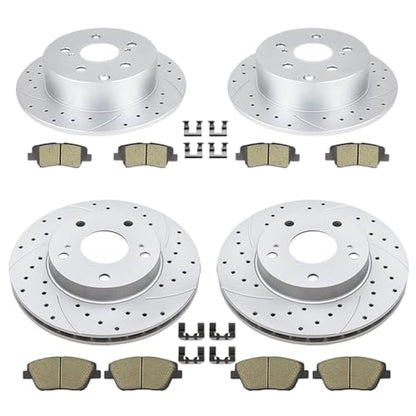 Acinoparts Front and Rear Brake Kit for Hyundai Sonata Kia Optima 2011 - size: HMBK21201