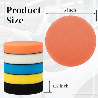 ecocstm 5 PCS 5 Inch Buffing Polishing Pads, Cutting Pads for Polisher