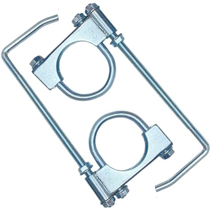 2" Universal Exhaust Clamp With Hanger, Muffler Hanger, Pack of 2 - size: 2 Inch-2 PACK