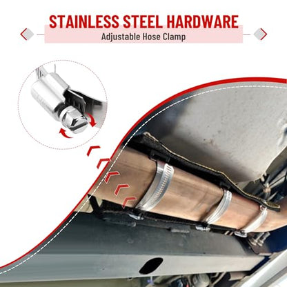 Titanium Pipe Shield, 6" x 12" Exhaust Heat Shield - size: 6" x 12"