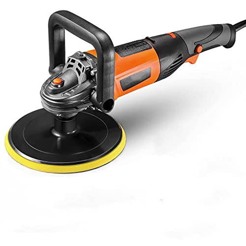 Buffer Polisher, 7-inch Car Polisher, 10A,6 Variable Speeds from 1500~3500 RPM,Detachable Handle, Wool disc, Ideal forCar Sanding, Polishing, Waxing, Paint/Rust Removal - PPGJ05A