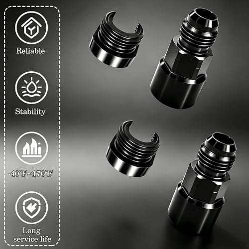 2 Pack 6AN Quick Disconnect Fuel Line Male Fittings Aluminum Push In Fuel Rail Adapter Connectors Automotive Replacement Parts for Vehicle Fuel System Modification