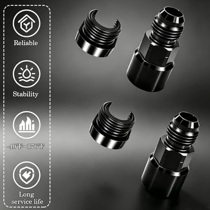 2 Pack 6AN Quick Disconnect Fuel Line Male Fittings Aluminum Push In Fuel Rail Adapter Connectors Automotive Replacement Parts for Vehicle Fuel System Modification