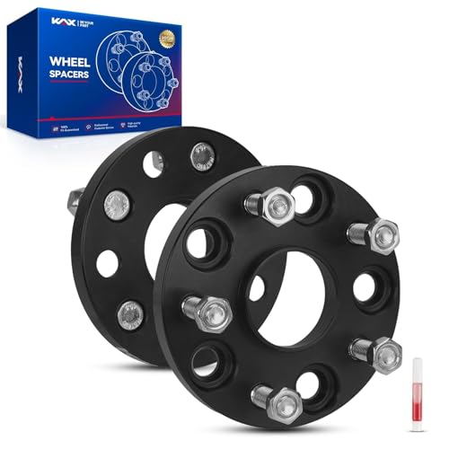 KAX 5x4.5 Hub-Centric Wheel Spacers 15mm for Toyota Highlander - color: Black, size: 5x4.5 -60.1mm -M12x1.5 -15mm thick-2 Pcs