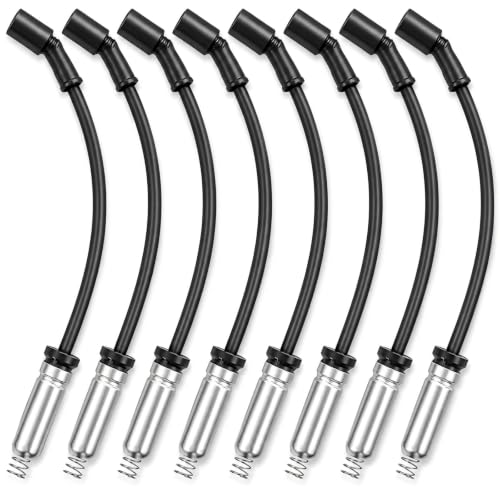 10.2mm High Performance Spark Plug Wire Set Compatible with 1999-2013 Chevy Silverado, GMC Sierra, Tahoe, Suburban, Yukon, Avalanche 4.8L 5.3L 6.0L 6.2L V8, Replaces 9748HH M8-48322